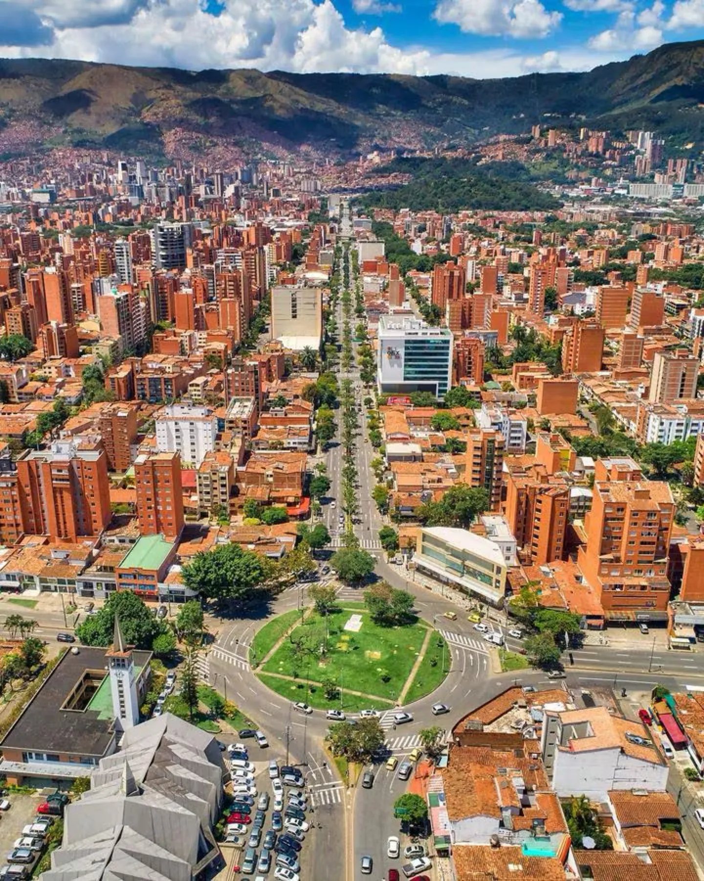 Vista aérea del barrio Laureles, Medellín